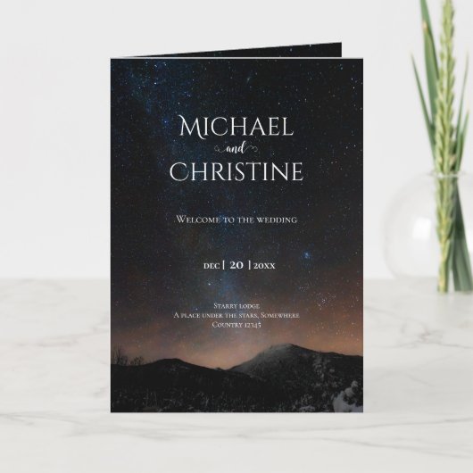 Hochzeit am Nachthimmel unter den Sternen Programm (Vorderseite)