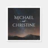 Hochzeit am Nachthimmel unter den Sternen Serviette (Vorderseite)