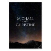 Hochzeit am Nachthimmel unter den Sternen Tischnummer (Rückseite)