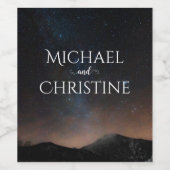 Hochzeit am Nachthimmel unter den Sternen Weinetikett (Einzelnes Label)