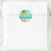 Hochzeit am Palmenbaum und am Seestrand Save the D Runder Aufkleber (Tasche)