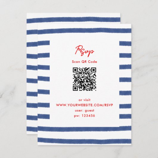 Hochzeit am Roten Leuchtturm an der Ostküste RSVP Karte (Vorne/Hinten)