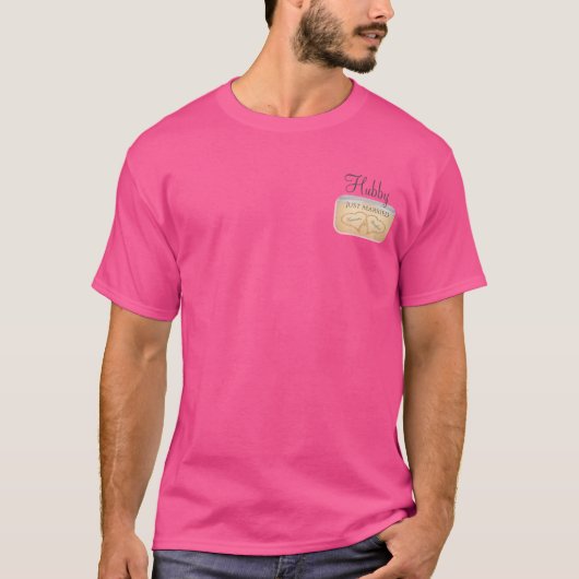 Hochzeit am Strand 2 Herzen im Sand T-Shirt (Vorderseite)