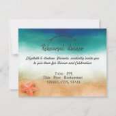 Hochzeit am Strand, Abendessen bei Probe Starfish Einladung (Vorderseite)