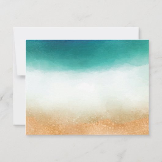 Hochzeit am Strand, Abendessen bei Probe Starfish Einladung (Rückseite)