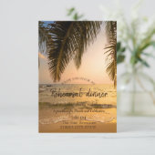 Hochzeit am Strand, Abendessen bei Sonnenuntergang Einladung (Stehend Vorderseite)