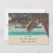 Hochzeit am Strand, Abendessen in Palm Probe Einladung (Vorderseite)