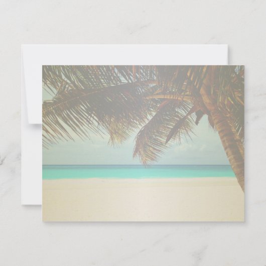 Hochzeit am Strand, Abendessen in Palm Probe Einladung (Rückseite)