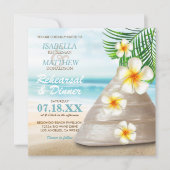 Hochzeit am Strand | Abendessen Probe Einladung (Vorderseite)