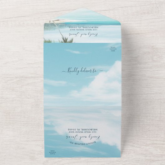 Hochzeit am Strand All In One Einladung (Außenbereich)