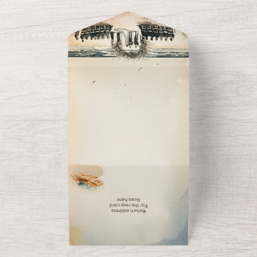 Hochzeit am Strand All In One Einladung (Außenbereich)