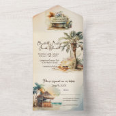 Hochzeit am Strand All In One Einladung (Innen Boden)