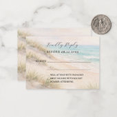 Hochzeit am Strand Antwort RSVP Mitteilungskarte (Vorderseite/Rückseite Beispiel)