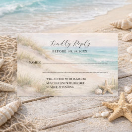 Hochzeit am Strand Antwort RSVP Mitteilungskarte
