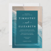 Hochzeit am Strand Aquamarin Einladung (Vorderseite)