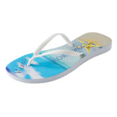 Hochzeit am Strand | Badesandalen | Name der Brück (Schrägansicht)