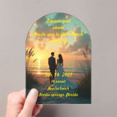 Hochzeit am Strand bei Sonnenuntergang Acryleinladungen (Insitu (Handheld))