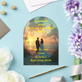 Hochzeit am Strand bei Sonnenuntergang Acryleinladungen (Insitu (Hochzeit))