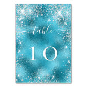 Hochzeit am Strand Blau Silver Tischnummer (Rückseite)