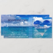 Hochzeit am Strand | Boarding Pass Ticket-Zielort Einladung (Vorne/Hinten)