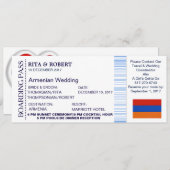 Hochzeit am Strand | Boarding Pass Ticket-Zielort Einladung (Vorne/Hinten)