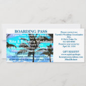 Hochzeit am Strand | Boarding Pass Ticket-Zielort Einladung (Vorderseite)