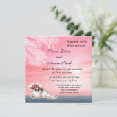 Hochzeit am Strand Einladung (Stehend Vorderseite)