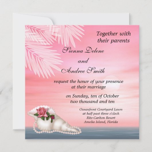 Hochzeit am Strand Einladung (Vorderseite)