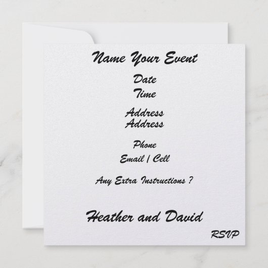 Hochzeit am Strand Einladung (Rückseite)