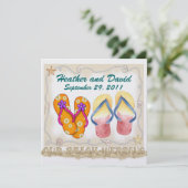 Hochzeit am Strand Einladung (Stehend Vorderseite)