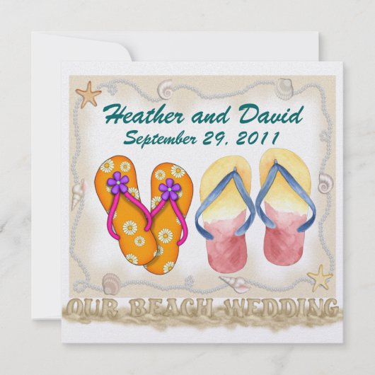 Hochzeit am Strand Einladung (Vorderseite)