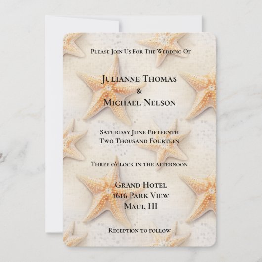 Hochzeit am Strand Einladung (Vorderseite)