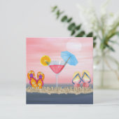 Hochzeit am Strand Einladung (Stehend Vorderseite)