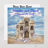 Hochzeit am Strand Einladung (Vorne/Hinten)