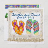 Hochzeit am Strand Einladung (Vorne/Hinten)