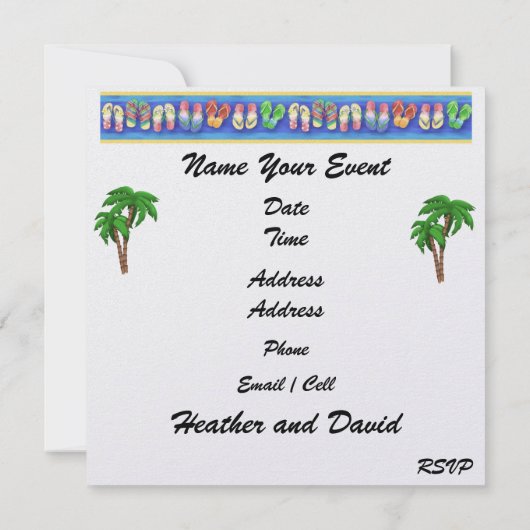 Hochzeit am Strand Einladung (Rückseite)