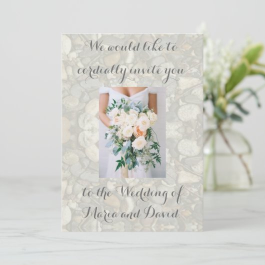 Hochzeit am Strand Einladung (Stehend Vorderseite)