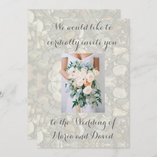 Hochzeit am Strand Einladung (Vorne/Hinten)