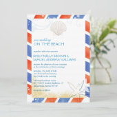 Hochzeit am Strand Einladung (Stehend Vorderseite)