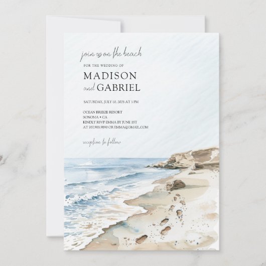 Hochzeit am Strand Einladung (Vorderseite)