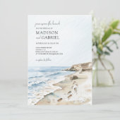 Hochzeit am Strand Einladung (Stehend Vorderseite)