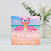 Hochzeit am Strand Einladung (Stehend Vorderseite)