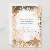 Hochzeit am Strand ~ eleganter Empfang Einladung (Rückseite)