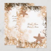 Hochzeit am Strand ~ eleganter Empfang Einladung (Vorne/Hinten)