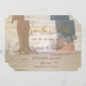 Hochzeit am Strand, Fuße Save the Date (Vorne/Hinten)