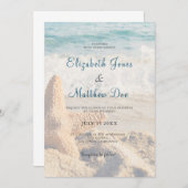 Hochzeit am Strand - Hochzeit am Meer - Romantisch Einladung (Vorne/Hinten)
