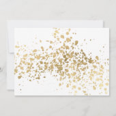 Hochzeit am Strand in goldblauer Hochzeit Einladun Einladung (Rückseite)