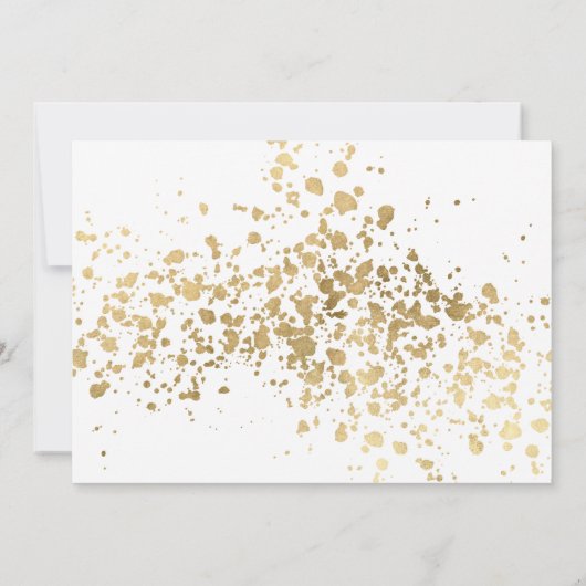 Hochzeit am Strand in goldblauer Hochzeit Einladun Einladung (Rückseite)