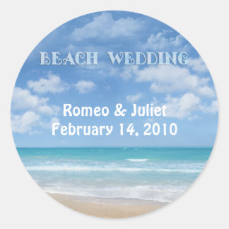 Hochzeit am Strand (individuell einstellbar) Runder Aufkleber