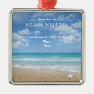 Hochzeit am Strand (individuell einstellbar) Silbernes Ornament